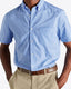 Ocean Blue Micro Gingham Short Sleeves Poplin Shirt