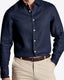 Navy Blue Long Sleeves Linen Shirt